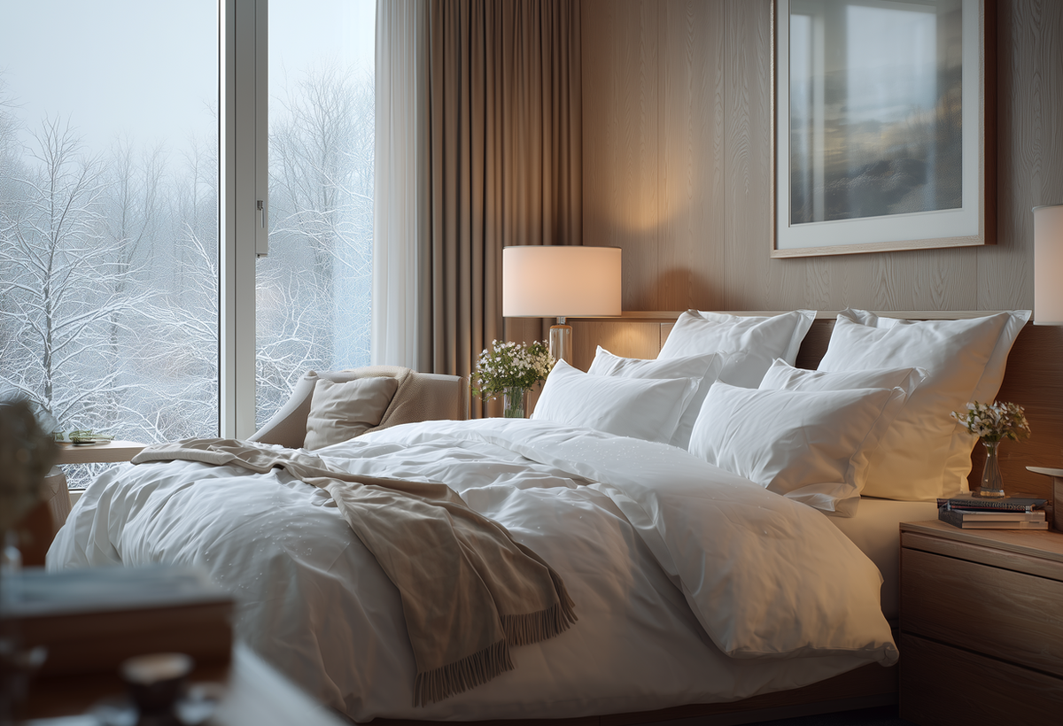 Anti-Stress-Zimmer: hochwertig eingerichtetes, ruhiges Hotelzimmer